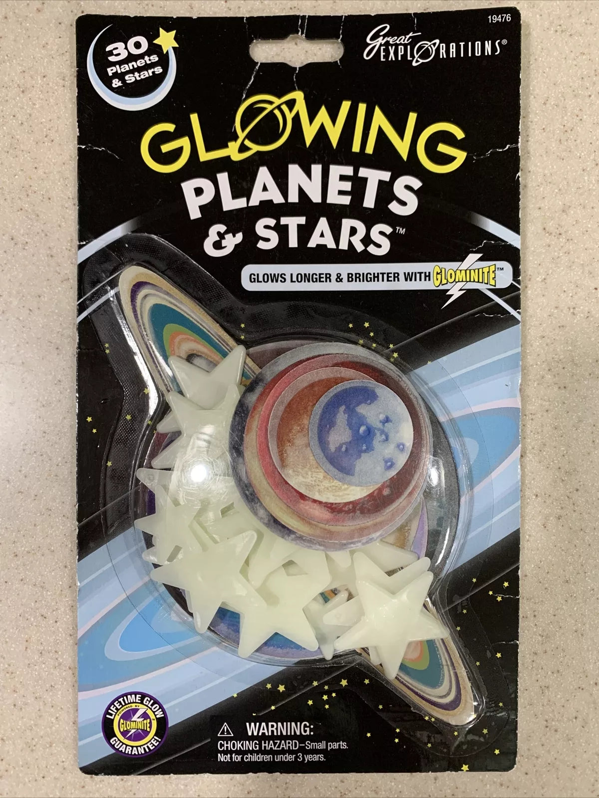 University Games Glow In The Dark Pack-Planets & Stars 30/Pkg