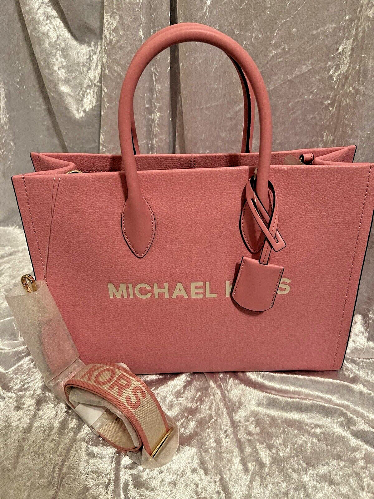 Nwt Michael Kors Mirella Medium Pebbled Leather Tote Bag