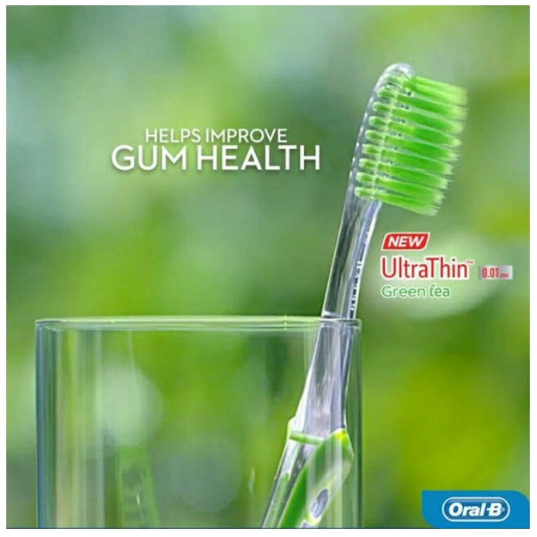 Oral-B Green Tea Gum Toothbrush Ultra Thin Deep Clean Care Extra Gentle Soft x 3