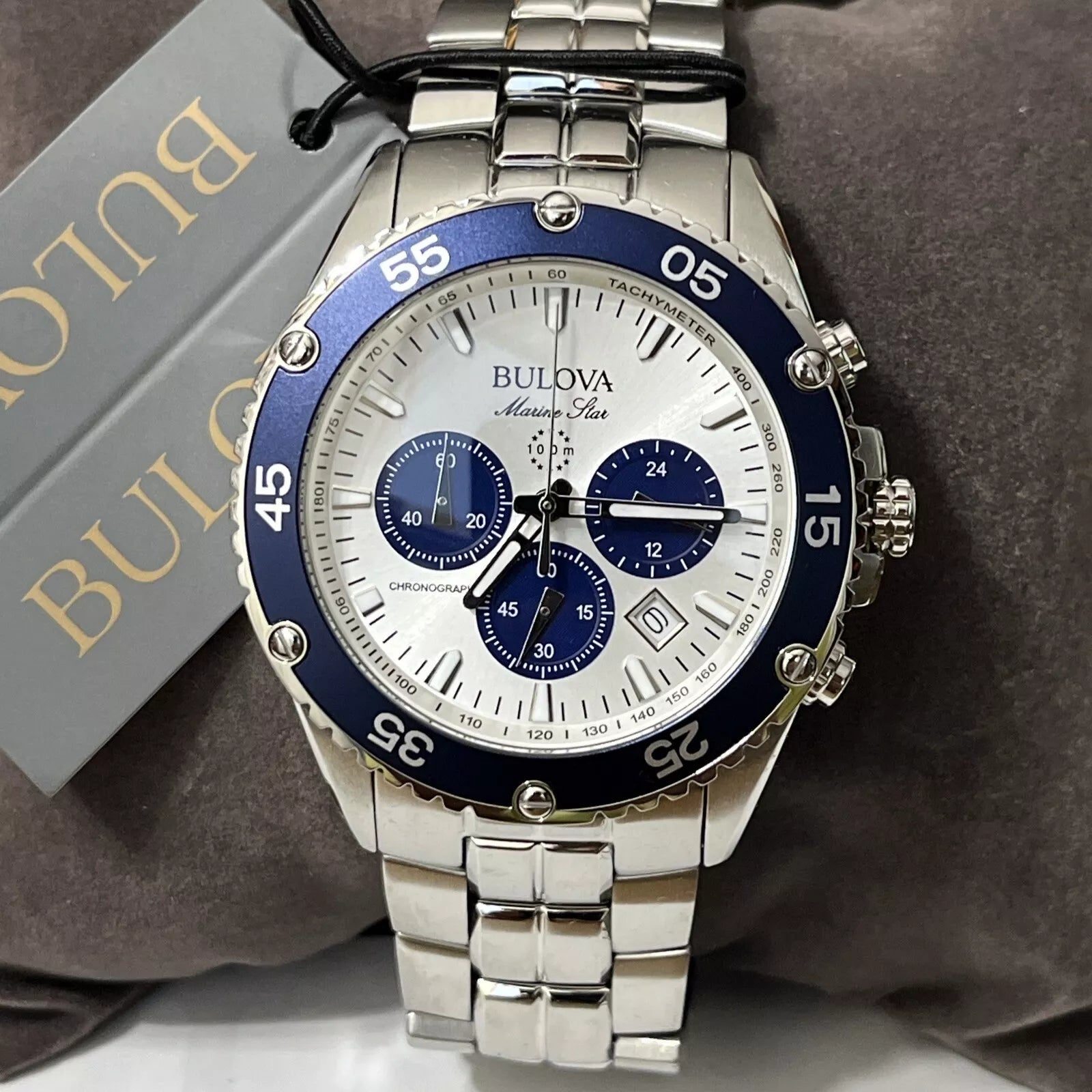 Bulova Marine Star Chronograph Stainless Steel Quartz Men's Watch