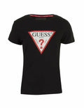 Guess Jeans Womens Triangle Logo T shirt Black White Red W1RI00I3Z11