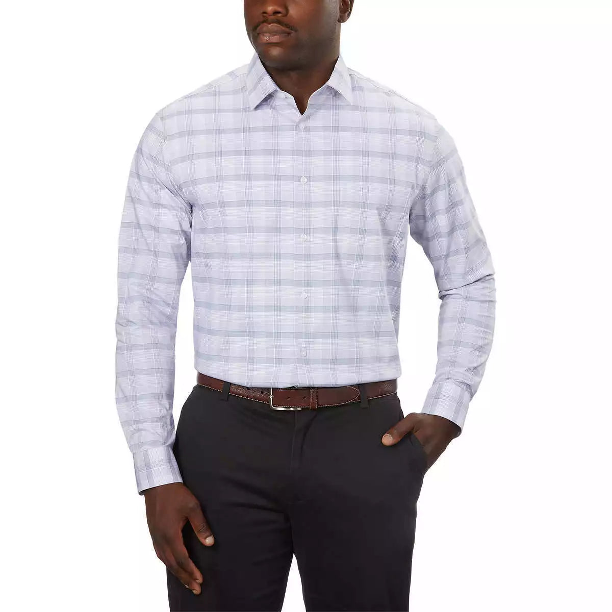 SIZE: M - Men's Calvin Klein Wrinkle Free Dress Shirt, Regular Fit Colors: Blue/Purple/Red