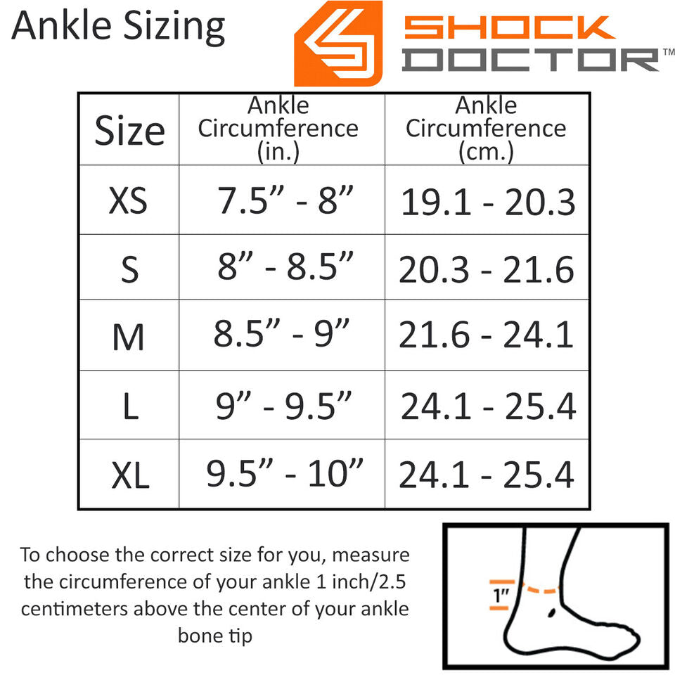 Shock Doctor Ankle Sleeve w/ Compression Wrap Support (844)