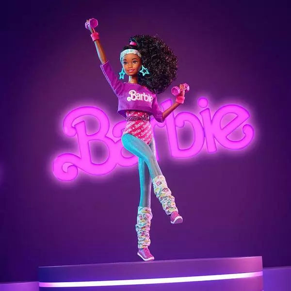 Barbie Rewind 80s Edition - Workin’ Out. Brand New Collector Doll & Stand. NRFB