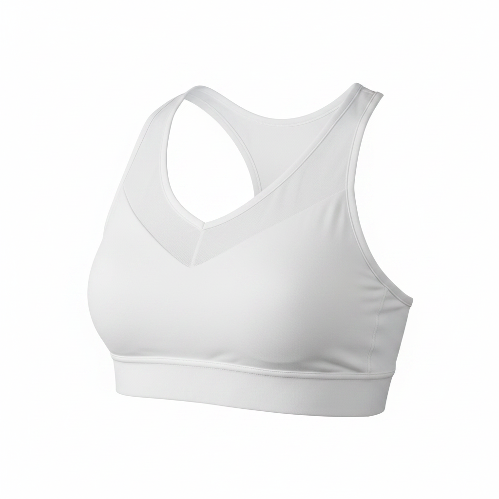 Side angle - white sports bra