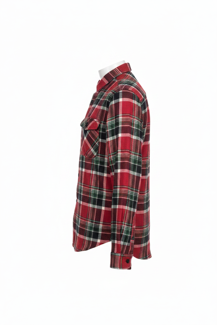 Side view - Red tartan shirt