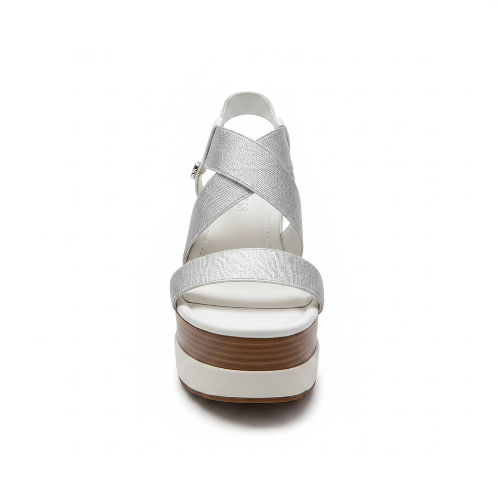 Silver Platform Wedge Sandal – Top View