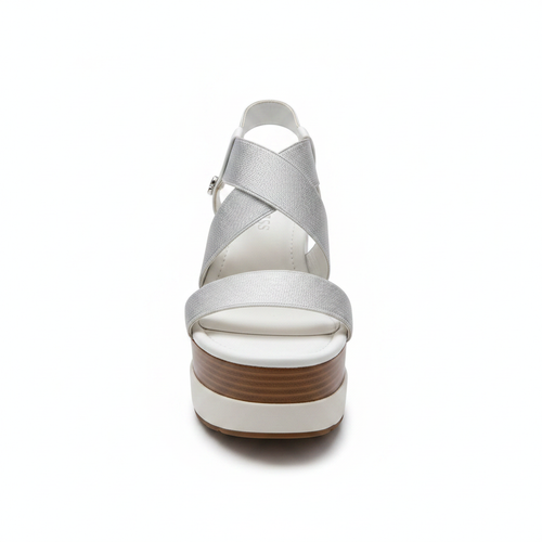 Silver Platform Wedge Sandal – Top View
