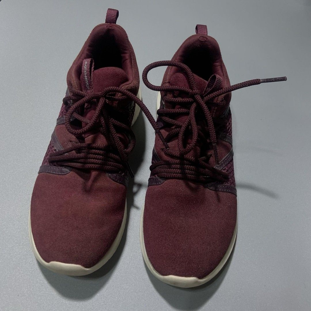 Skechers Air-Cooled Memory Foam Shoes – Burgundy