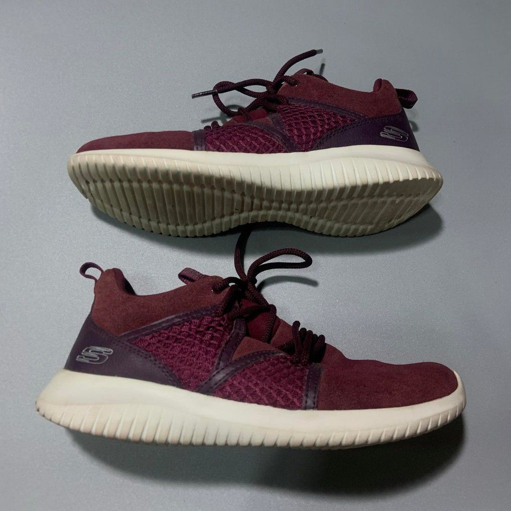 Skechers Air-Cooled Memory Foam Shoes – Burgundy