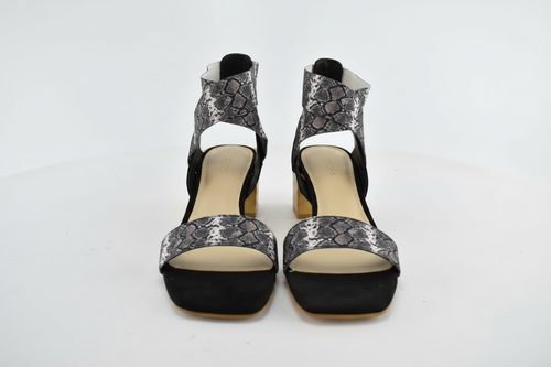 Snake print sandal front view