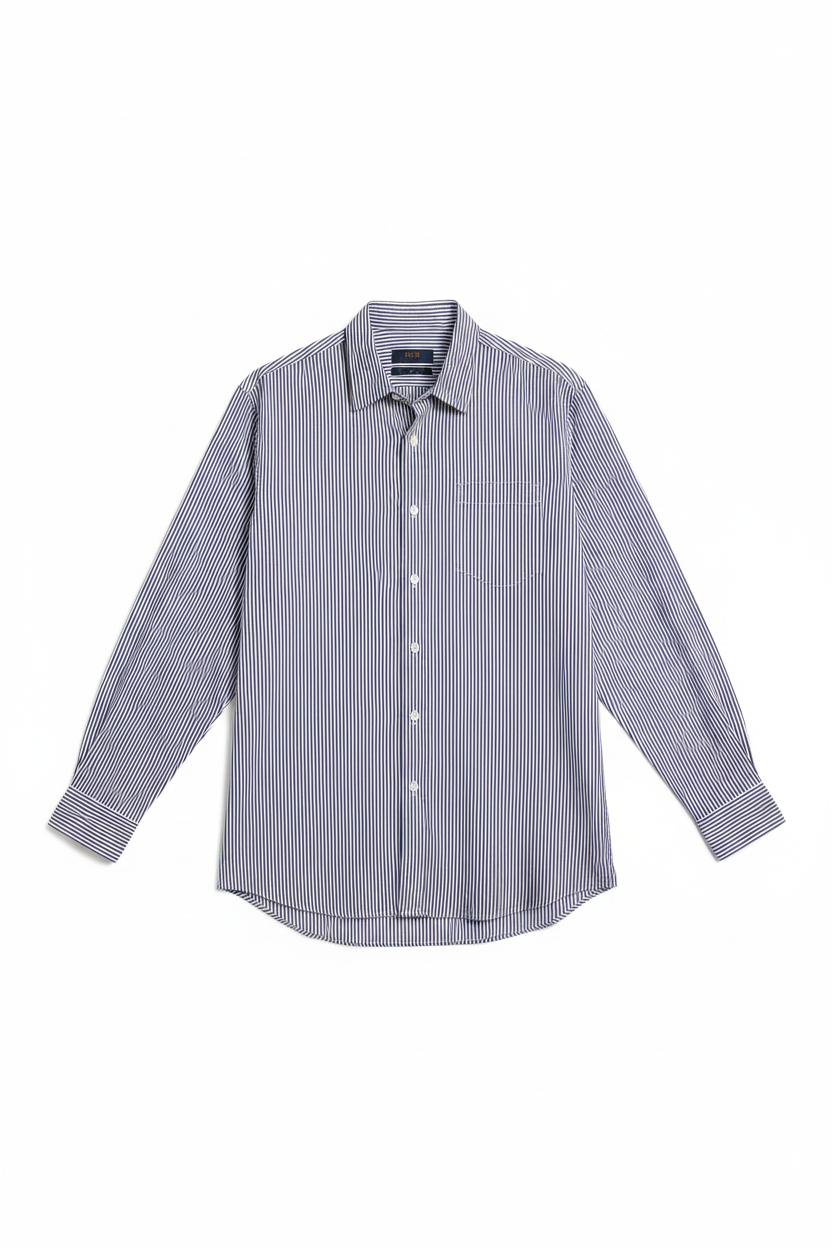 Striped Shirt Flat Lay