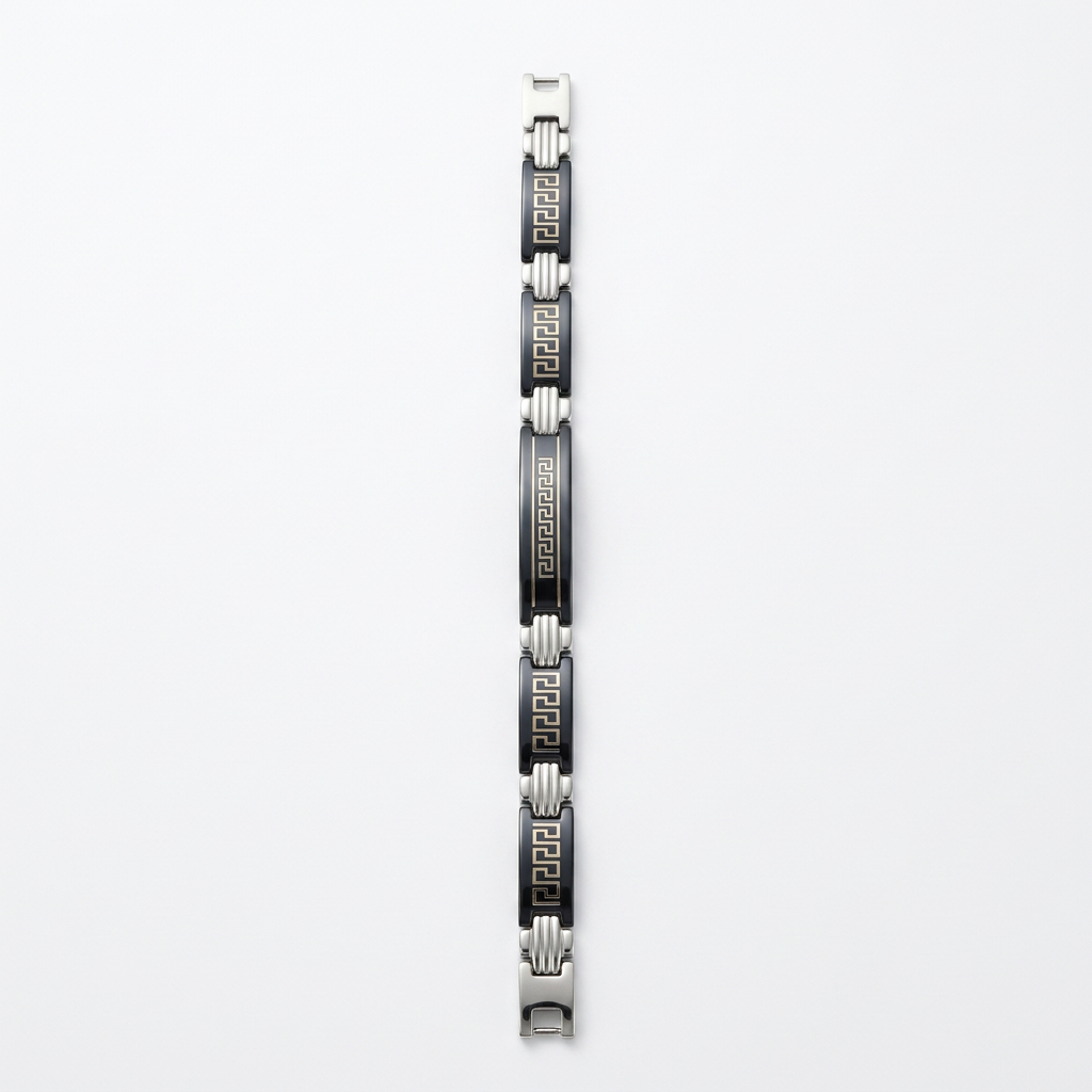 Studio product photo of your Greek-key bracelet