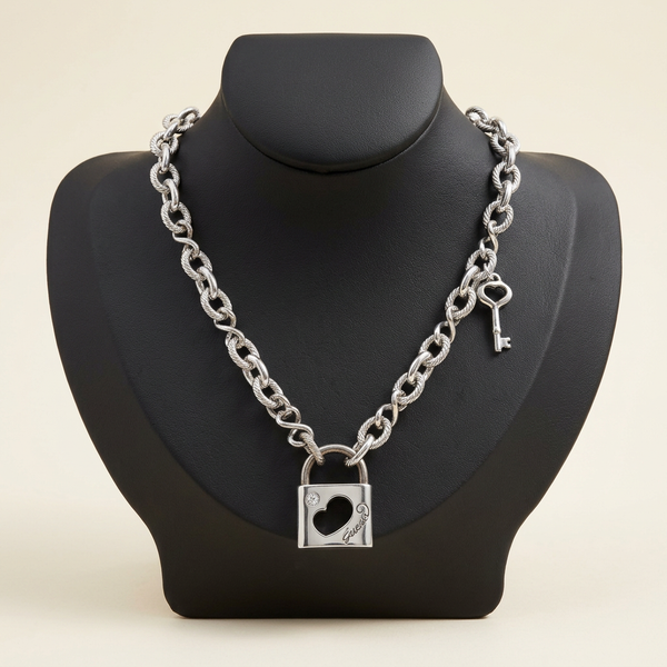 Studio-style necklace product photo