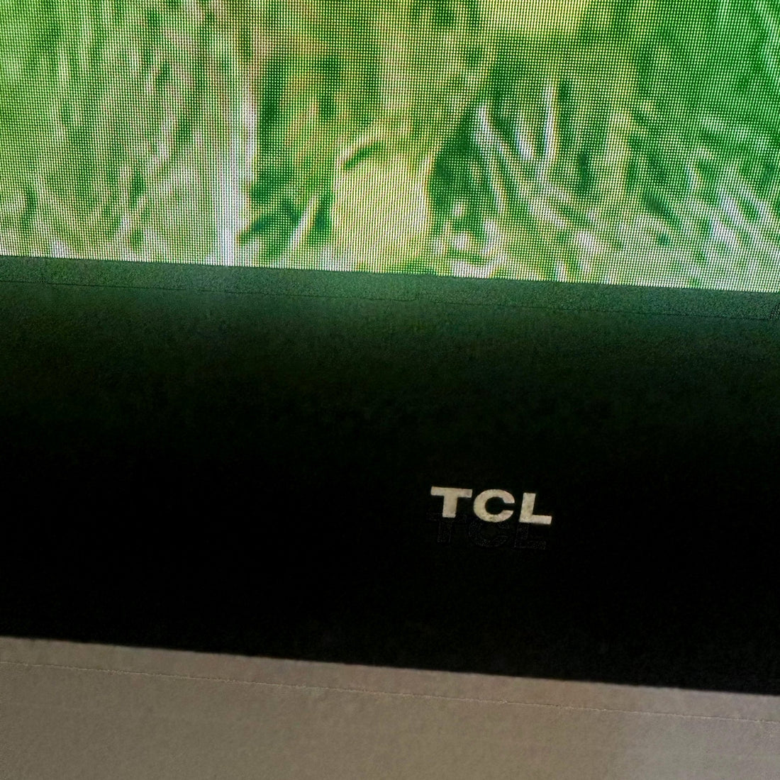TCL logo on the front bezel of the 65X4US TV
