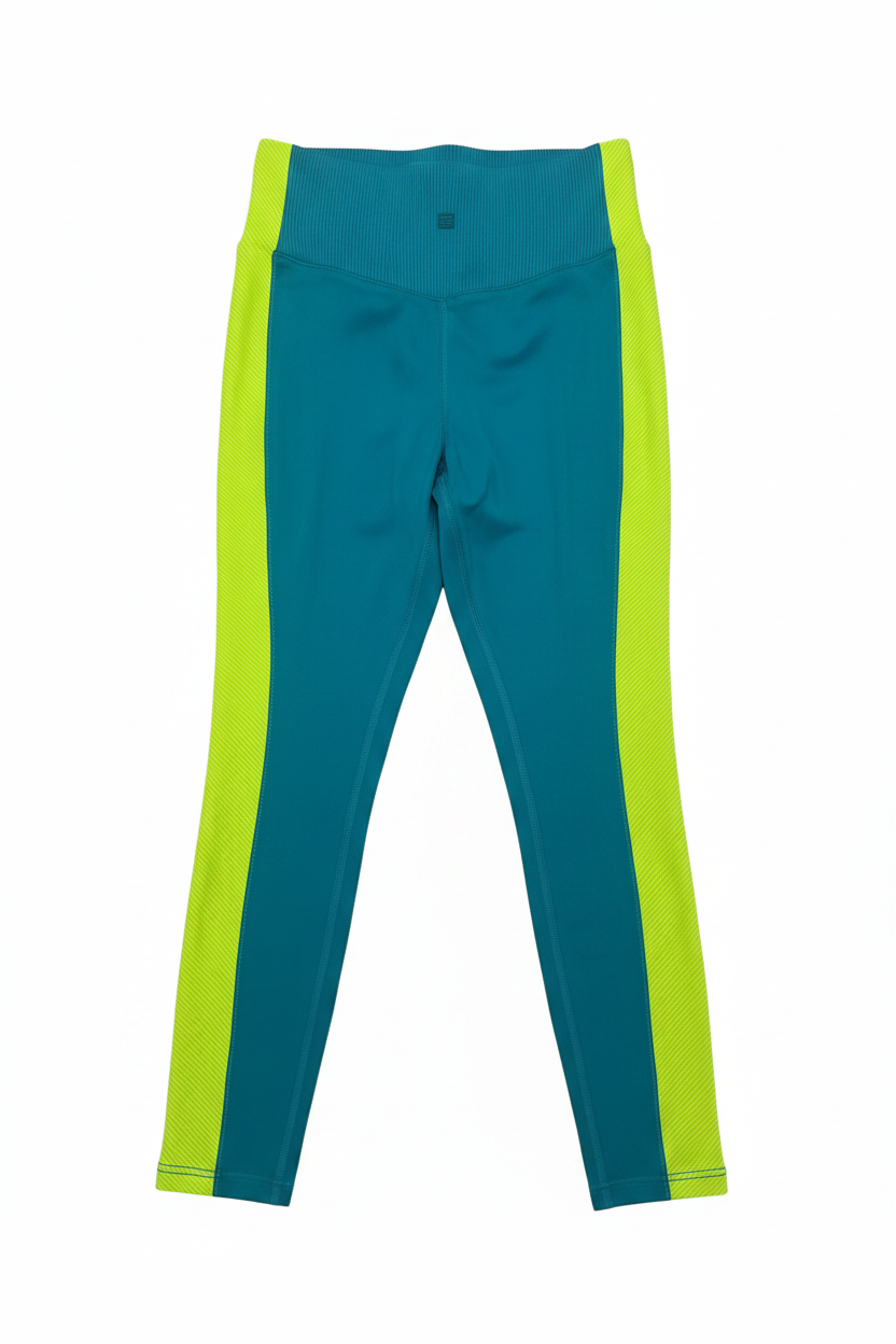 Teal Neon Leggings - Front