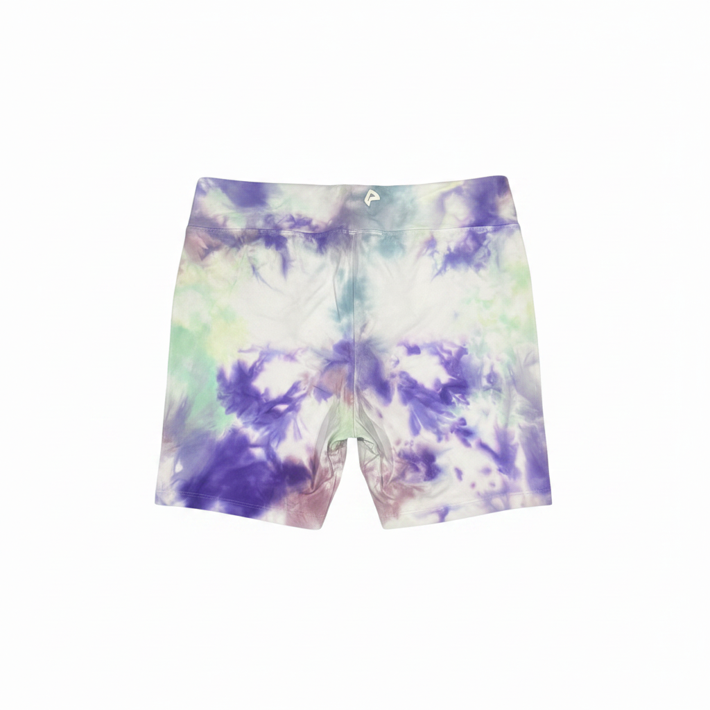 Tie-Dye Bike Shorts - White Background 3