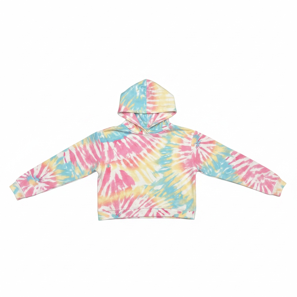 Tie-Dye Crop Top Flat Lay