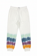 Tie-dye sweatpants flat lay