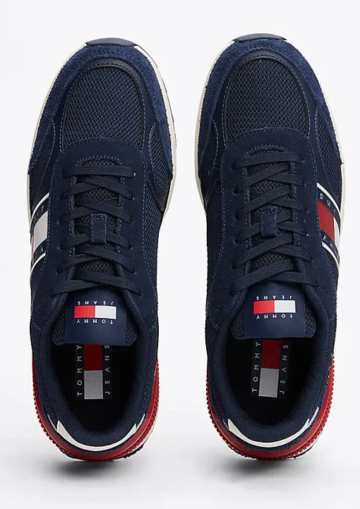 Tommy Jeans Men’s Shoes – Stylish Branded Casual Sneakers for Everyday Comfort Navy/Red Color