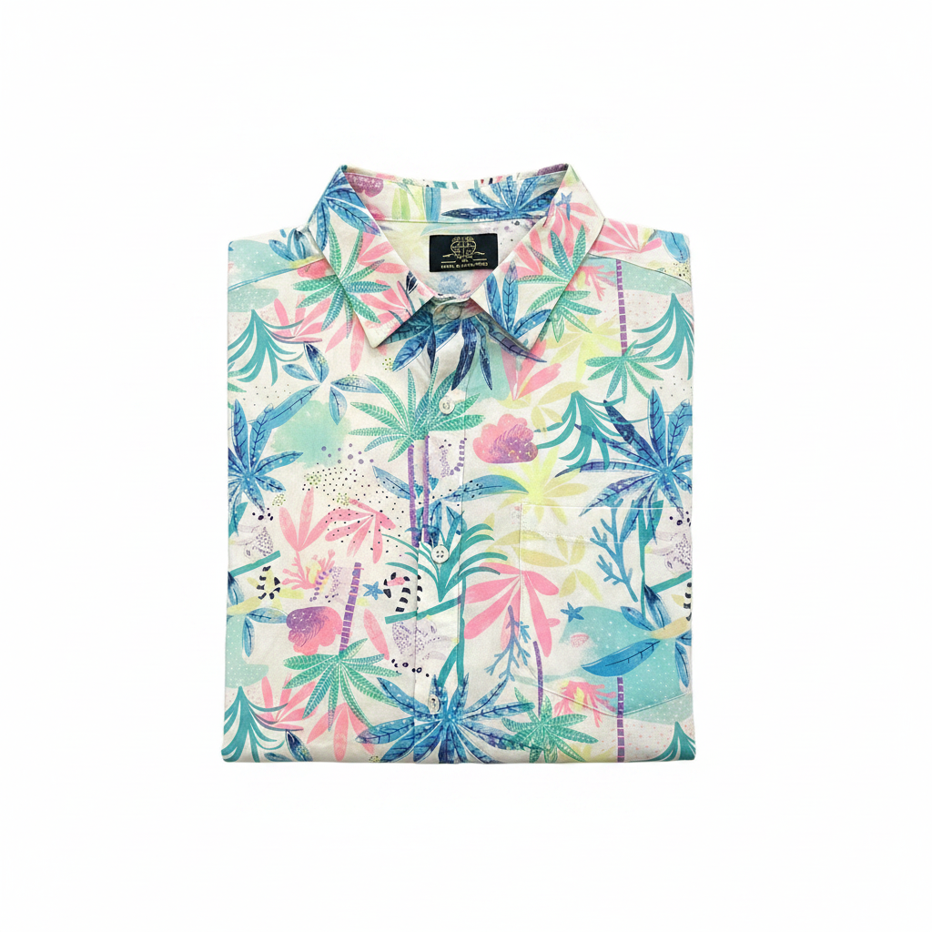 Tropical Shirt Flat Lay