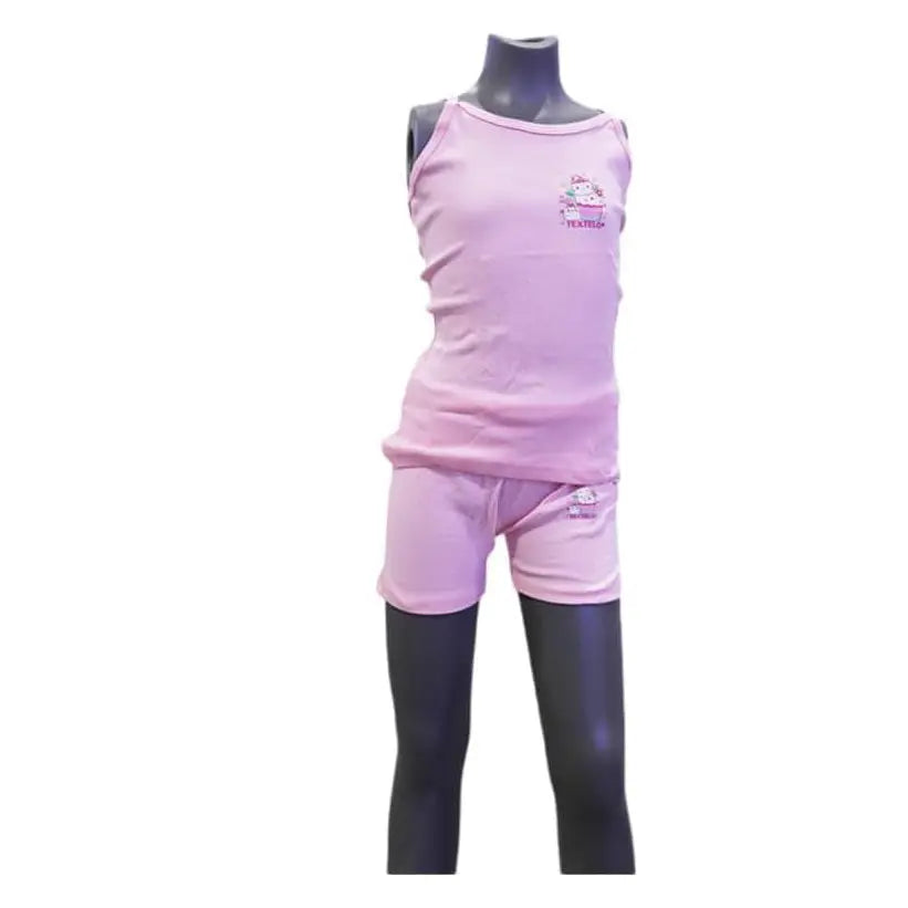 underwear vests and briefs Girls Underwear 100% Cotton Vests And Briefs Set of Pink