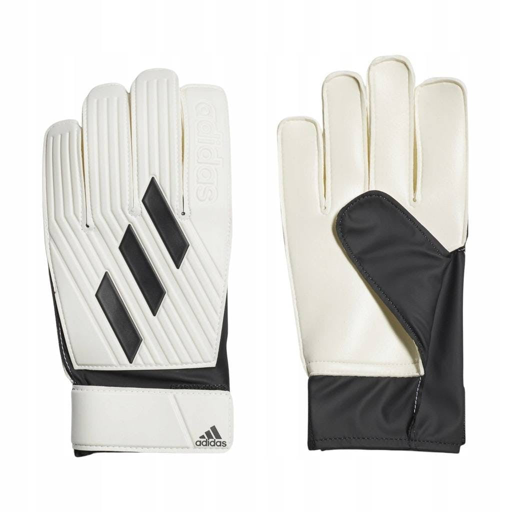 Adidas Tiro Club Goalkeeper Gloves: Grippy and protective.  Adidas gloves for goalkeepers: Superior grip, ultimate protection. Adidas Tiro Club Goalkeeper Gloves: Featuring superior grip technology for confident saves and enhanced protection against impacts. You can also add a call to action, such as "Shop now".