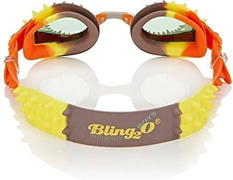 Orange & Yellow Fun: Make a splash with these dino-tastic Stegosaurus swim goggles, featuring anti-fog lenses and a comfy fit.Stegosaurus Adventure  Explore the underwater world with your little paleontologist in these colorful Bling2o goggles.