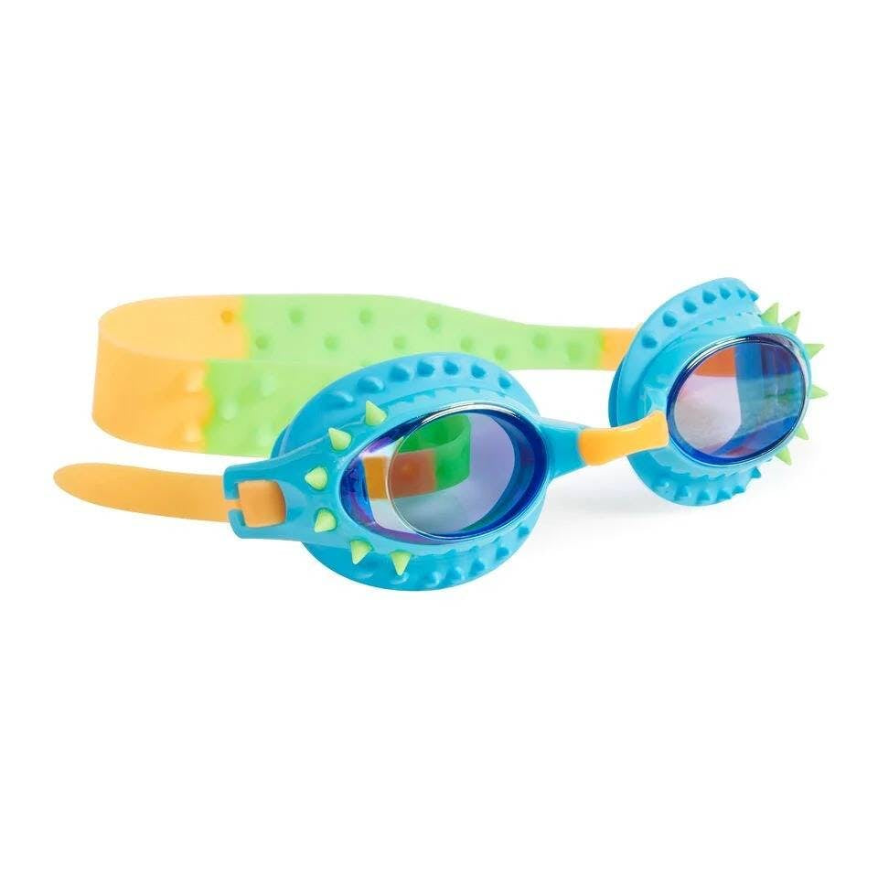 Blue and yellow Bling2O swim goggles shaped like a race car, perfect for boys.  Boys' swim goggles with a fun drag race car design in yellow and blue.  Bling2O goggles for boys featuring a cool yellow and blue race car frame. Bling2O, boys' swim goggles, yellow and blue, race car, anti-fog, adjustable strap  Kids' swim goggles, Bling2O, race car design, yellow and blue, comfortable fit  Bling2O goggles for boys, yellow & blue, race car shape, anti-fog lenses, secure strap