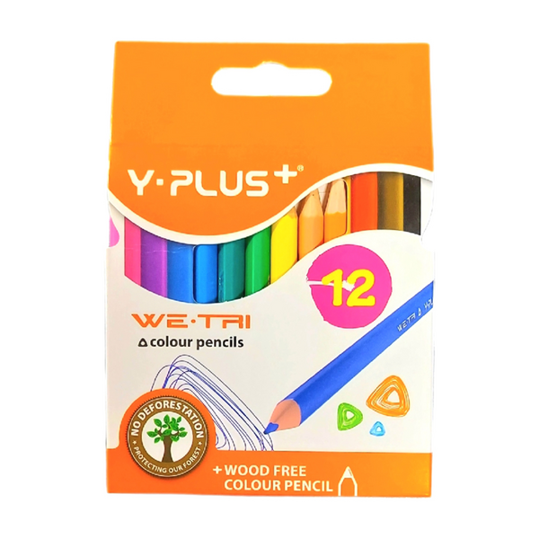 Y-PLUS Short Wood Free Colored Pencils Set Includes 12 Pieces