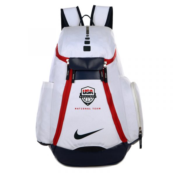 Nike USA Basketball National Team Backpack - White & Red with Multiple Compartments