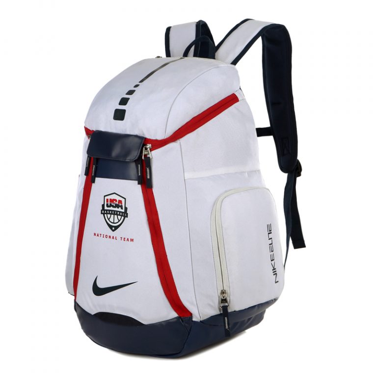 Nike USA Basketball National Team Backpack - White & Red with Multiple Compartments