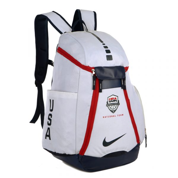 Nike USA Basketball National Team Backpack - White & Red with Multiple Compartments