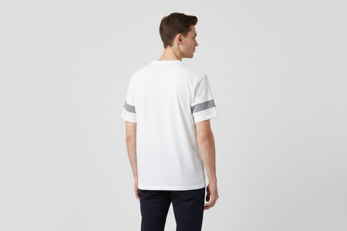 White "3" Tee — Back 3Q
