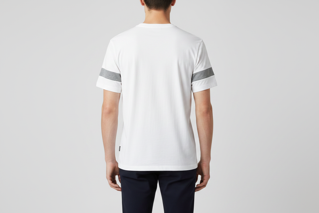 White "3" Tee — Back