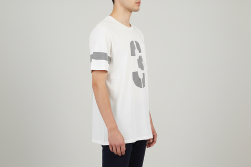 White "3" Tee — Side