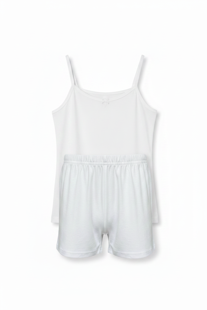 White Cami & Shorts Set