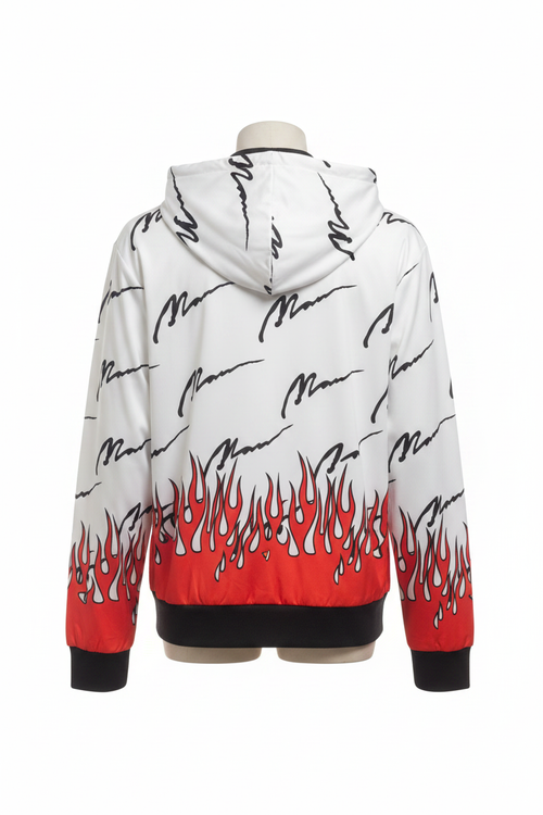 White Flame Hoodie – Back View