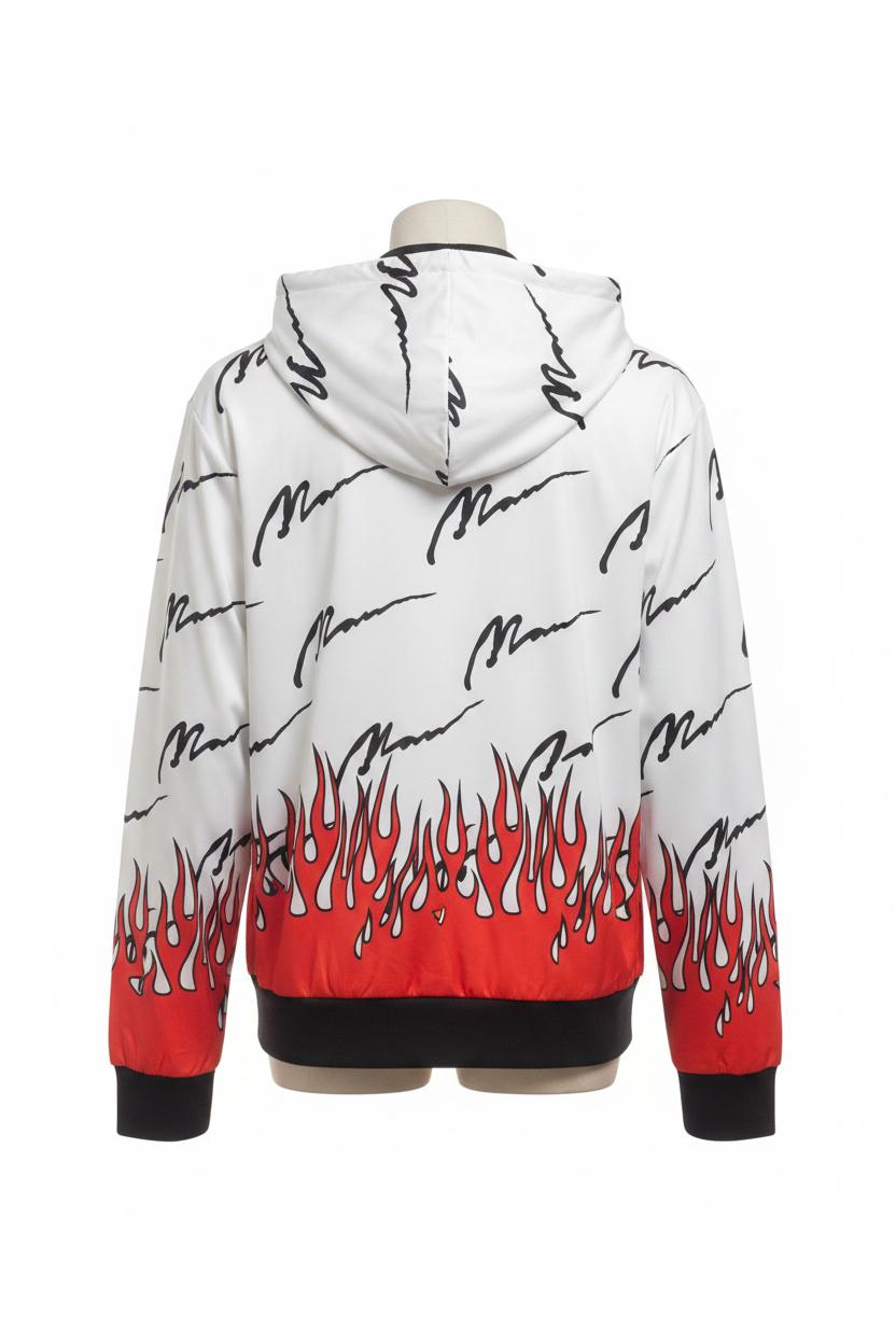 White Flame Hoodie – Back View