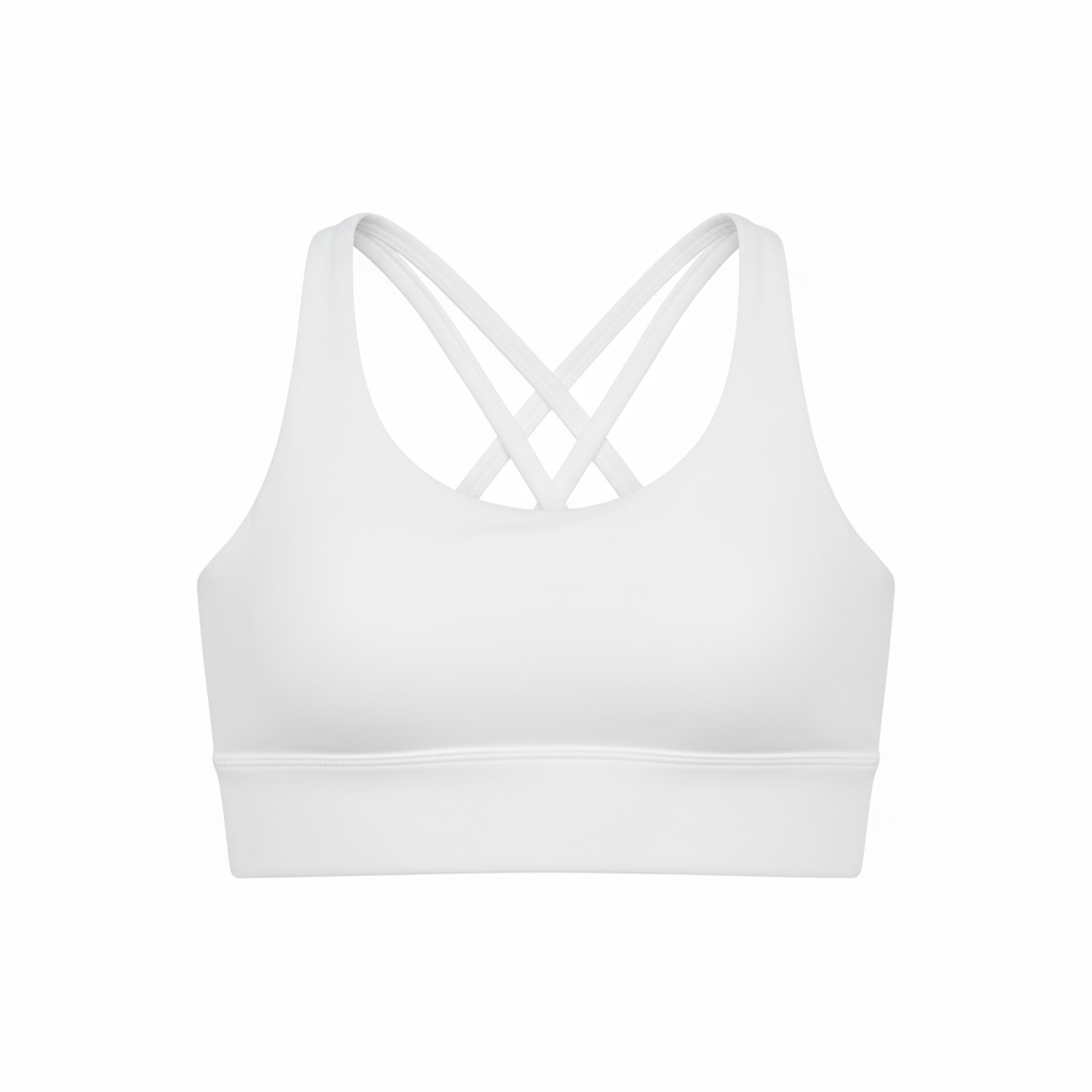 White Sports Bra – Front Detail