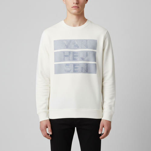 White Sweatshirt – Tiered Text Front