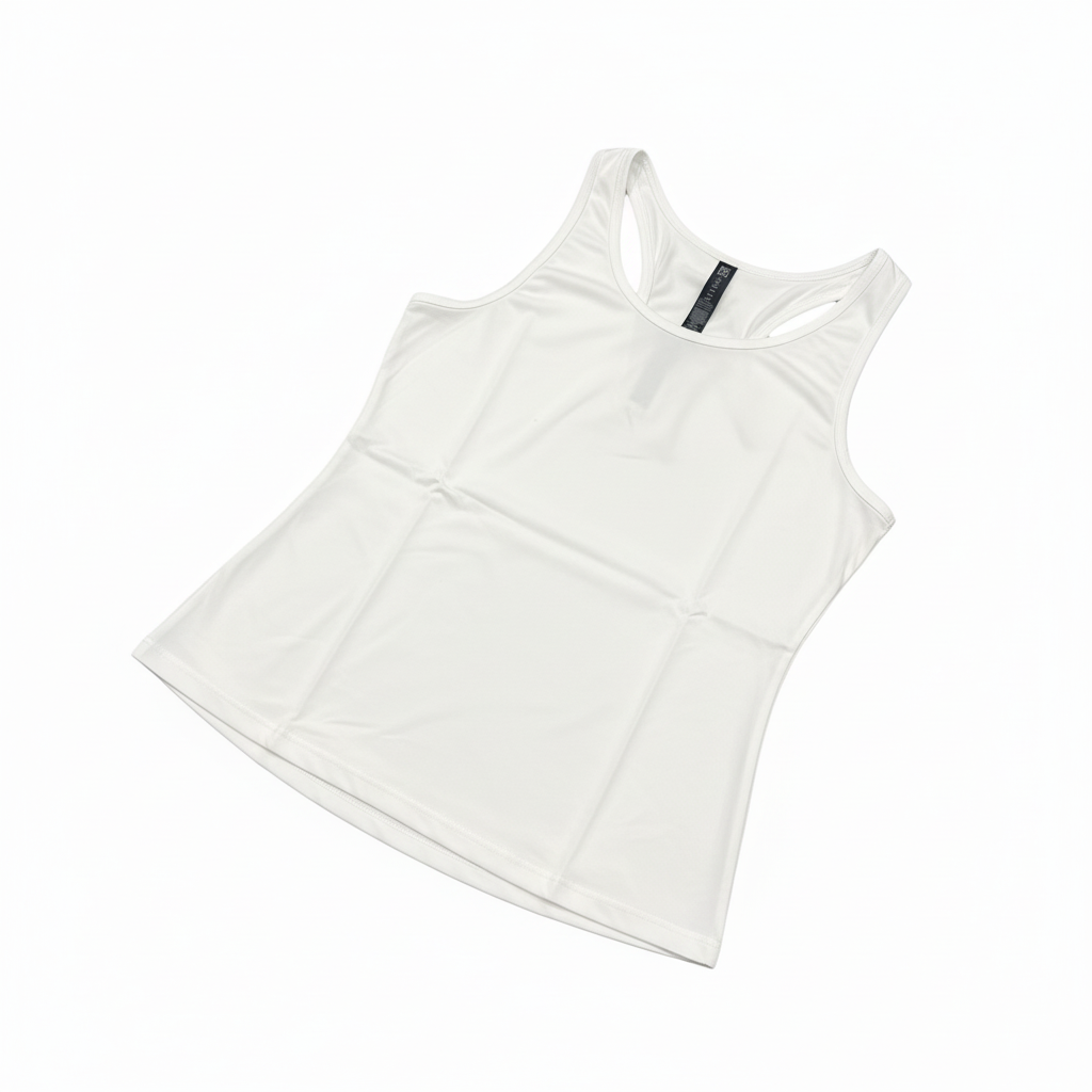 White Tank Top - Three-Quarter View