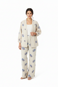 Woman in Cream Floral Co-ord Set