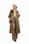 Woman in Tan Leopard Co-ord Set