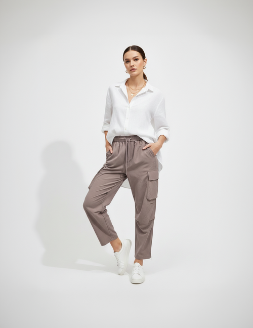 Woman wearing cargo pants