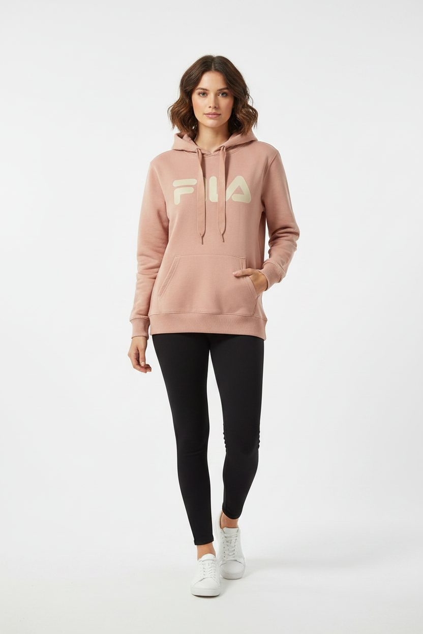 Woman wearing FILA Hoodie - Front