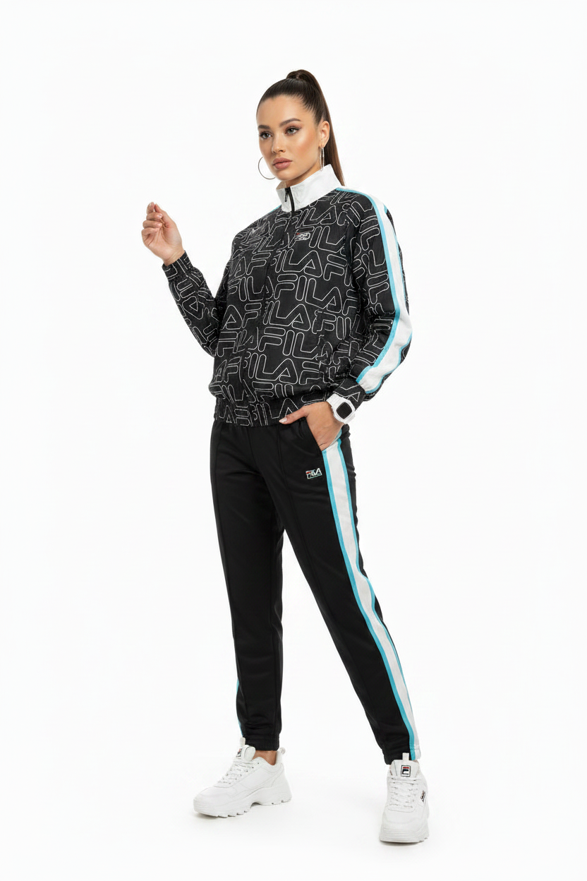 Woman wearing FILA jacket