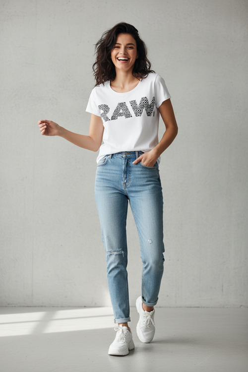 Woman wearing G-Star RAW tee