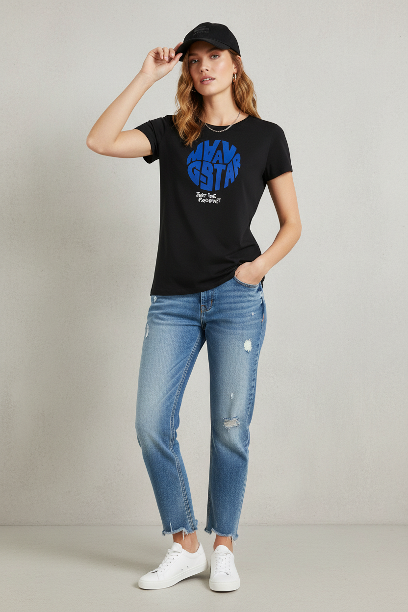 Woman wearing G-Star RAW tee
