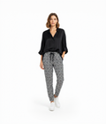 Woman wearing geometric pants – front